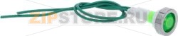 INDICATOR LIGHT GREEN D.10MM W/WIRES 