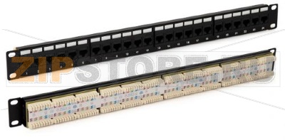 Hyperline PP3-19-24-8P8C-C5E-110D Патч-панель 19&#039;&#039;, 1U, 24 порта RJ-45, категория 5e, Dual IDC, ROHS, цвет черный 