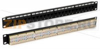 Hyperline PP3-19-24-8P8C-C5E-110D Патч-панель 19'', 1U, 24 порта RJ-45, категория 5e, Dual IDC, ROHS, цвет черный