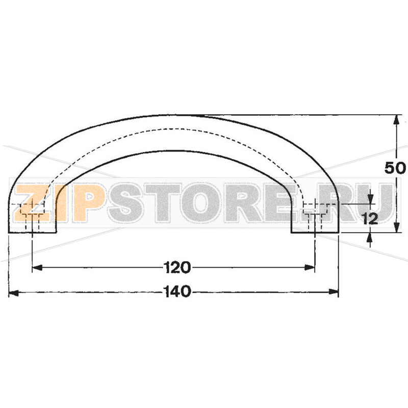 Ручка корпусная 140x28x50 мм, черная, 1 шт Mentor 3212.1200 