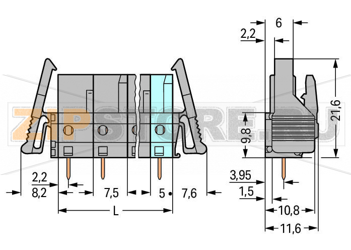 MCS MIDI Classic Розетка под пайку THT; 0.6 x 1.0 mm solder pin; прямые; Фиксирующий рычаг; Шаг контактов 7,5 мм; 16-пол.; серые Wago 232-746/039-000 Встроенные тестовые порты для тестовых штекеров O 2 ммДля соединений "провод-провод" и "плата-провод"Выходы под печатные платы с защитой от касанияЛегко идентифицируемые входы и выходы печатной платыВозможны варианты кодировки...