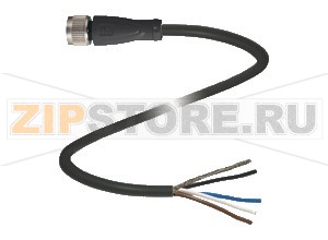 Кабель датчика-исполнительного устройства Female connector V1-G-BK10M-PUR-O1S Pepperl+Fuchs Описание оборудованияSingle-ended female cordset, M12 to M12, 4-pin, shielded, PUR cable, outdoor