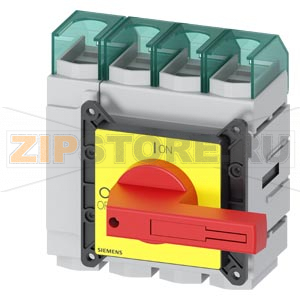 ГЛАВНЫЙ КОНТРОЛЬНЫЙ ВЫКЛЮЧАТЕЛЬ 4-ПОЛЮСА IU=160A, P/AC-23A AT 400V=75KW FLOOR MOUNTING ROTARY OPERATING MECHANISM RED/ YELLOW Siemens 3LD2305-1TL13 