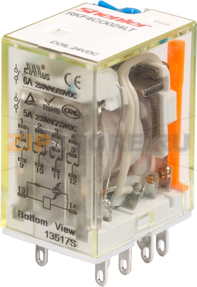 Реле миниатюрное (4CO), 6A, DC 24V Shenler RKF4CO024LT 