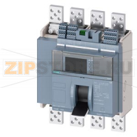 fixed-mounted molded case circuit breaker w. handle frame 1600; 4AUX and trip alarm switch S24; Icu "C" Icu=110kA @ 415V, 4-pole, right ETU660, LSIG, In=800A display, meas., comm. function Ir=320...800A Isd=0.6...10xIn, Ii=1.5...15xIn N conductor protec.