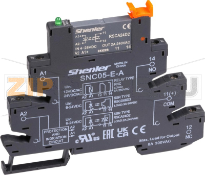 Реле твердотельное 1CO 2А с розеткой SNC, винтовые зажимы Shenler RSCA24D2+SNC05-E-A 