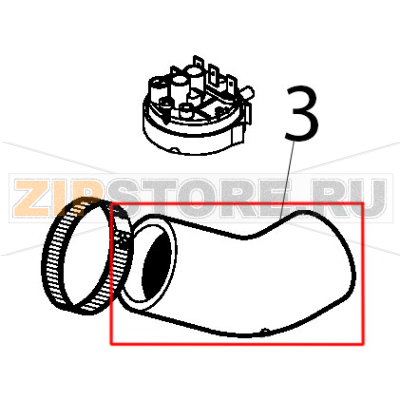 Inlet elbow Silanos E1000 Inlet elbow Silanos E1000Запчасть на деталировке под номером: 3