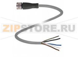 Кабель датчика-исполнительного устройства Cable socket, shielded V15-G-5M-PVC-ABG Pepperl+Fuchs Описание оборудованияFemale Cordet, M12, shielded