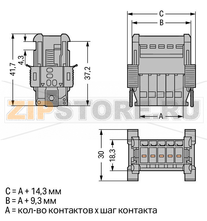 1-проводная вилка; Защелкивающийся фланец; 4 mm; Шаг контактов 5 мм; 13-пол.; 4,00 mm; серые Wago 769-613/006-000 