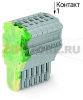 1-проводниковая розетка; 1,5; 8-пол.; 1,50 mm; желто-зеленые,серые Wago 2020-108/000-037