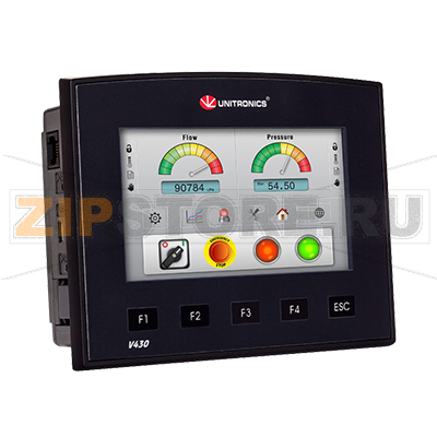 Контроллер 4.3&quot;, 24 В/DC, 20DI, 2AI/DI, 8RO, 4TO, USB Unitronics V430-J-TR34 