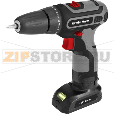 Шуруповерт аккумуляторный 18 В, 1.5 Ач, Li-Ion, аккумулятор Basetech 1429465 