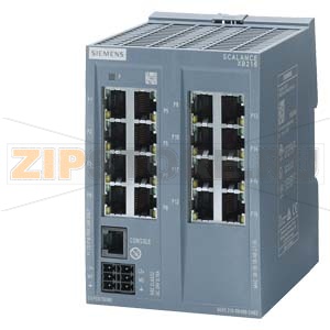 SCALANCE XB216 managed Layer 2 IE Switch, 16x IEC 62443-4-2 certified; 10/100 Mbps RJ45 ports, 1x console port, diagnostics LED redundant power supply temp. range 0 &amp;#176;C to +60 &amp;#176;C; attachment to DIN rail, PROFINET IO device Ethernet/IP certificate 