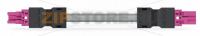pre-assembled interconnecting cable; B2ca; Socket/plug; 2-pole; Cod. B; 2 m; 1,00 mm; pink Wago 771-8292/015-207