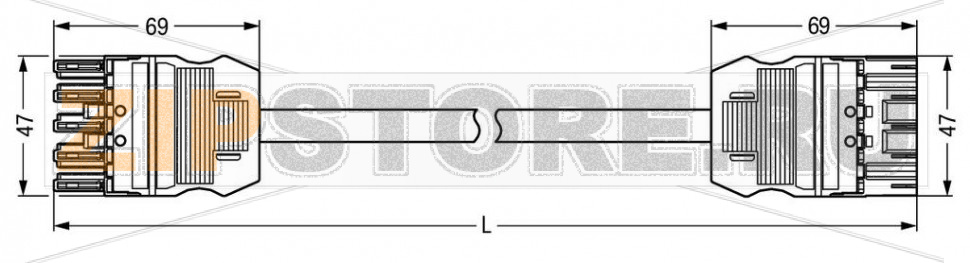 pre-assembled interconnecting cable; Cca; Socket/plug; 5-pole; Cod. I; H05Z1Z1-F 5G 2.5 mm; 5 m; 2,50 mm; blue Wago 771-9385/067-501 Protected against mismating and maintenance-free...