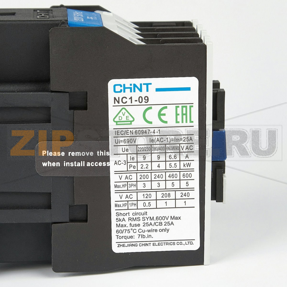 Контактор 9 А, 4 кВт, 50 Гц, 3 полюса Chint NC1-0901 