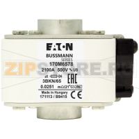 Предохранитель, 500 A, AC 1250 В, size 3, 76x92x76 мм, aR, UL, IEC 13 UNc Eaton FUSE 500A 1250