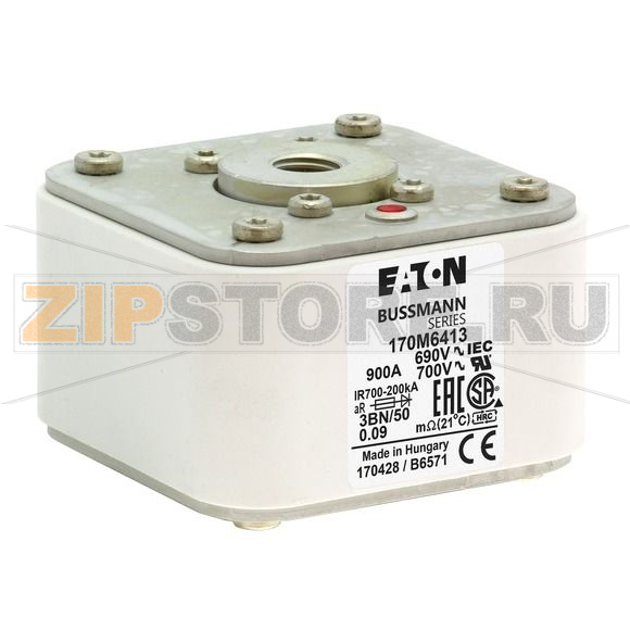Предохранитель, 900 A, AC 690 В, 200 кА, size 3, aR, IEC UL Eaton FUSE 900A 690V 3BN/50 AR UC 