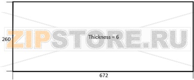 DOOR GLASS FOR OVEN 672x260x6 mm 