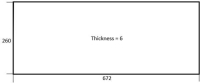 DOOR GLASS FOR OVEN 672x260x6 mm