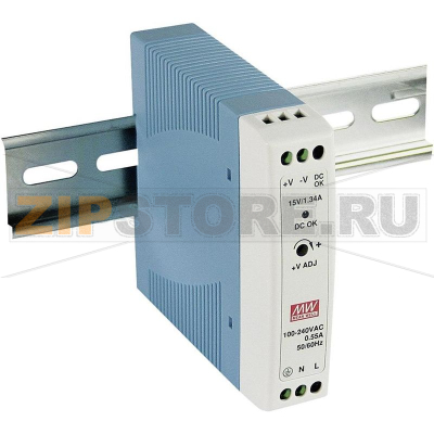 Блок питания на DIN-рейку, 12 В, 1.67 А, 20 Вт Mean Well MDR-20-12 