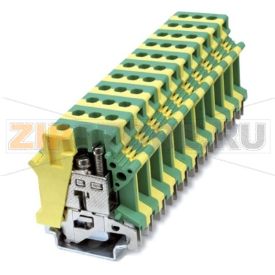 Клемма универсальная, заземляющая, желто-зеленая CHIKU RUSLKG 16N 