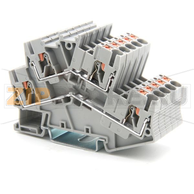 Клемма проходная Push-in, серая CHIKU RPVTT 2,5S 