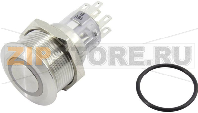 Кнопка, 2 x выкл/вкл, с фиксацией, 1 шт TRU Components TC-GQ22-A-22ZE/B/12V/S203 