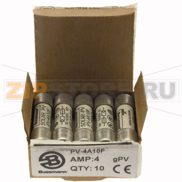 Предохранитель, 4 A, DC 1000 В, 50 кА, IEC 60269-6 type A, 10x38 мм, gPV, UL PV, UL, IEC Eaton 4A 