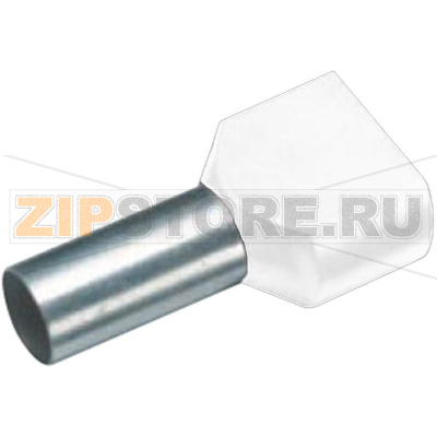 Наконечник кабельный, сдвоенный, 2x0.50x8 мм, частично изолированный, белый, 100 шт Cimco 18 2460 