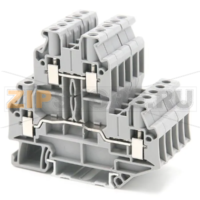 Клемма проходная, универсальная, 2 уровня, серая CHIKU RUTTB 4 