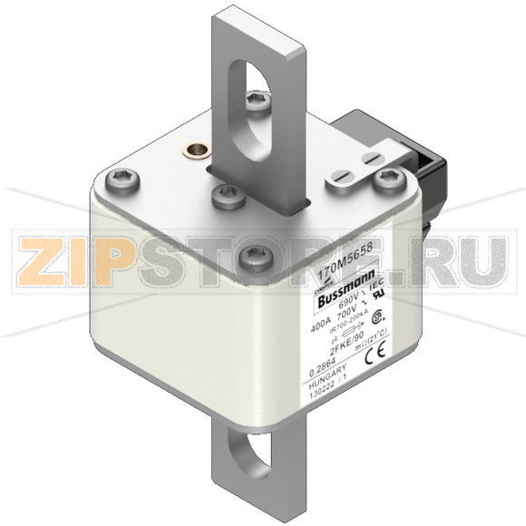 Предохранитель, 400 A, AC 690 В, 200 кА, size 2, 61x77x135 мм, aR, IEC UL Eaton FUSE 400A 690V 