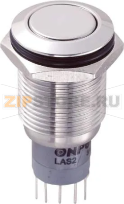 Кнопка антивандальная 250 В/AC, 3 А, 2 x вкл/вкл, без фиксации, IP65, 1 шт TRU Components LAS2GQF-22/S/P 