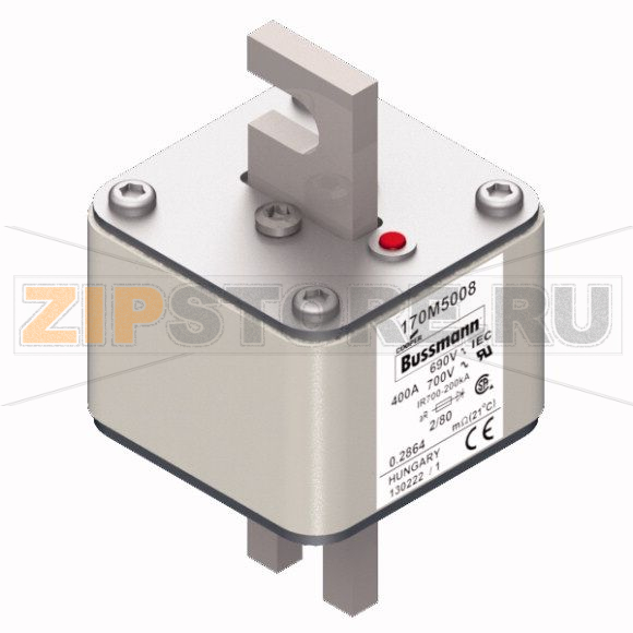 Предохранитель, 400 A, AC 690 В, 200 кА, 2, 61x61x108 мм, aR, DIN, IEC Eaton FUSE 400A 690V 2/8 