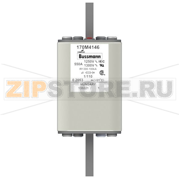 Предохранитель, 550 A, AC 1250 В, 100 кА, size 1, 53x66x138 мм, aR, DIN, IEC Eaton FUSE 550A 12 