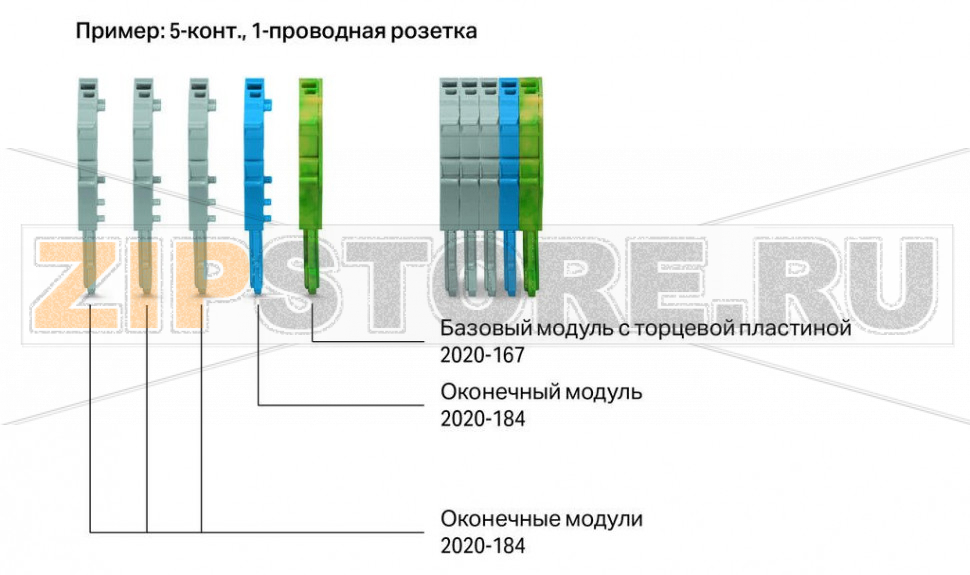 End module for 1-conductor female connector; 1.5 mm; 1-pole; 1,50 mm; green-yellow Wago 2020-187 Customizing Modular Female PlugsWAGO's modular X-COM®S-SYSTEM female plugs can be customized for applications that require a varying number of poles (e.g., when designing prototypes).Modules and Pole NumbersA customized X-COM®S-SYSTEM MINIfemale plug consists of:One base module with an end plateUp to 14 end modules...