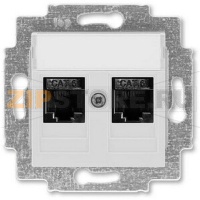 Розетка компьютерная, 2хRJ45, серая ABB 2CHH296118A6016