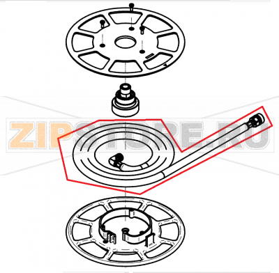 Hand-shower hose for retractable hand shower P3 CONVOTHERM OES 10.10  Hand-shower hose for retractable hand shower P3 CONVOTHERM OES 10.10Запчасть на сборочном чертеже под номером: G010Название запчасти на английском&nbsp;языке:&nbsp;Hand-shower hose for retractable hand shower P3 CONVOTHERM OES 10.10