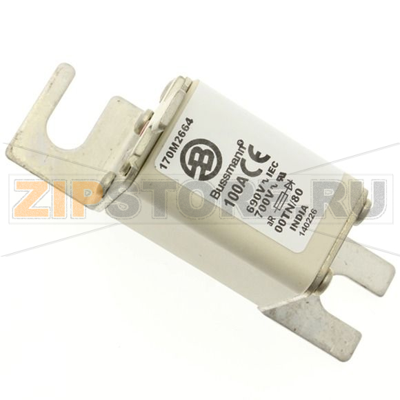 Предохранитель, 100 A, AC 690 В, 200 кА, DIN 00, aR, DIN, IEC Eaton FUSE 100A 690V 00TN/80 AR UR 