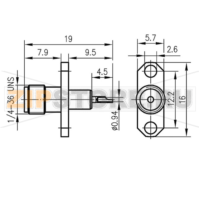 Разъем SMA, 50 Ом, 1 шт Telegärtner J01151A0151 