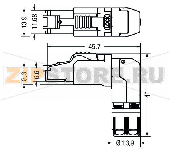 Соединитель PROFINET; RJ-45; Кат. 6А; угловые; AWG 22; Разгрузка от натяжения Wago 750-979/000-013 