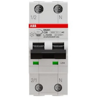 Выключатель дифференциального тока, автоматический, DS201 C20 AC30 ABB 2CSR255080R1204