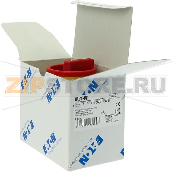 Выключатели главные, P1, 32 A, монтаж на поверхность, 3-полюсн Eaton P1-32/I1/SVB 