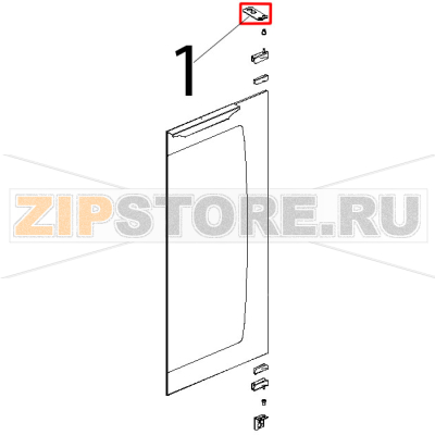 Staffa inox superiore porta Unox XL 133 Staffa inox superiore porta Unox XL 133Запчасть на деталировке под номером: 1