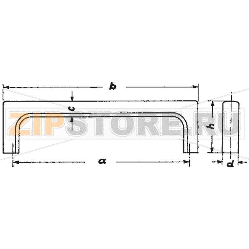 Ручка корпусная 75x12x32 мм, черная, 1 шт Mentor 250.663 