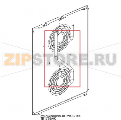 Internal left water pipe Unox XVC 705 Internal left water pipe Unox XVC 705Запчасть на деталировке под номером: 65Название запчасти на английском языке: Internal left water pipe Unox XVC 705