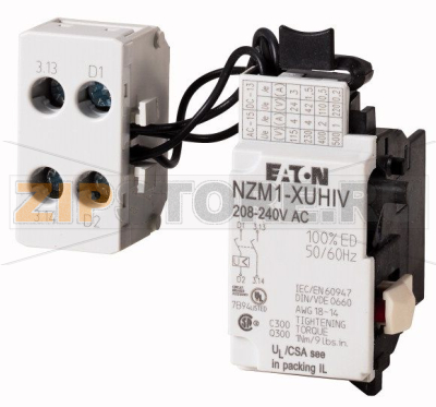 Расцепитель минимального напряжения, 380-440В AC, + 2НО доп. контакта Eaton NZM1-XUHIV380-440AC 