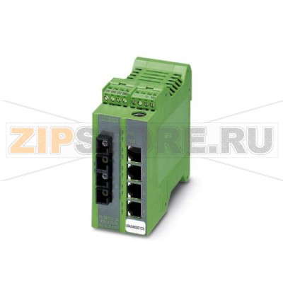 Управляемый коммутатор Ethernet Lean с четырьмя портами RJ45 (10/100 Мбит/с) и двумя многомодовыми портами FX SC (10/100 Мбит/с) Phoenix Contact FL SWITCH LM 4TX/2FX 