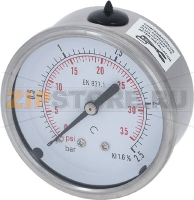 BOILER PRESSURE GAUGE ø 62 mm 0÷2.5 bar 