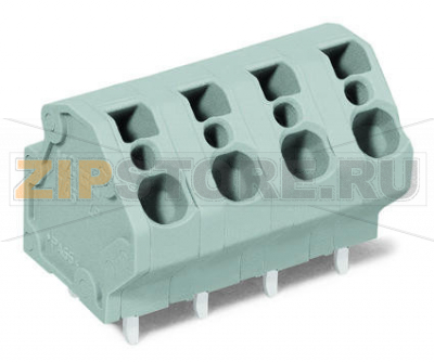 Клемма на печатную плату; 4 mm; Шаг контактов 7,5 мм; 9-пол.; CAGE CLAMP®; 4,00 mm; серые Wago 745-3159 Клеммные колодки с соединением CAGE CLAMP®, монтаж проводников при помощи отверткиТакже доступны с аттестацией Ex eТакже возможна экономия места путем размещения 2 клеммных колодок друг за другомИндивидуальные сочетания цветовДвойные выводы по пайку для высокого уровня механической стабильностиИнтегрированный диагностический отвод...